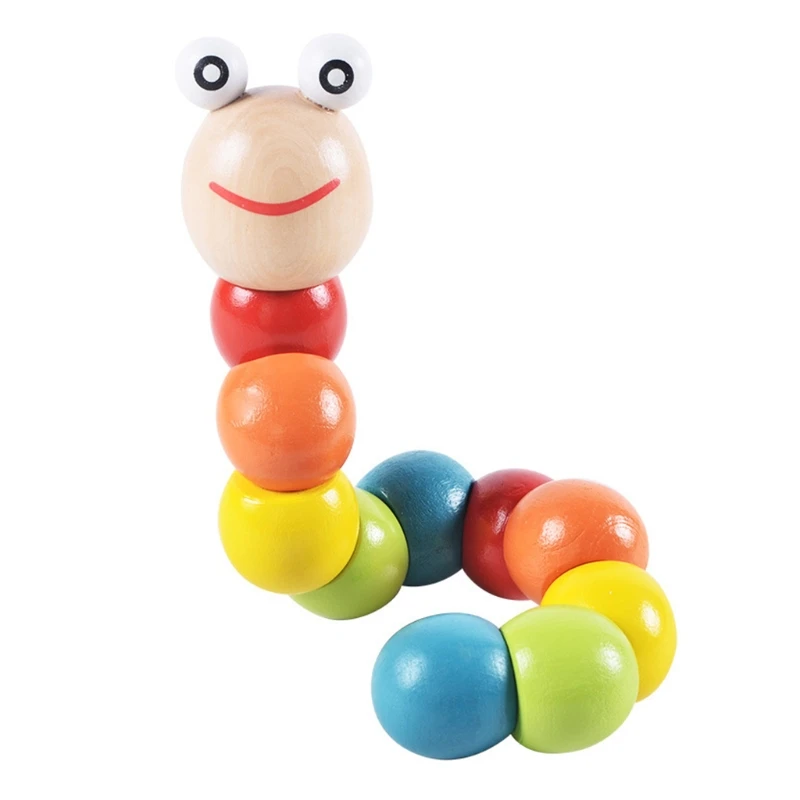 

Wooden Colorful Twisted Insect Toys Cute Cartoon Baby Insect Toy Early Education Gift for Baby Kids
