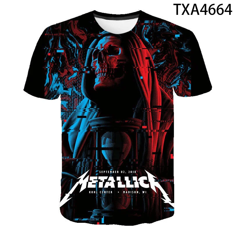 

Summer Metallica 3D Printed T Shirt Short Sleeve Men Women Children Casual Streetwear Boy Girl Kids Fashion Cotton Cool Tops