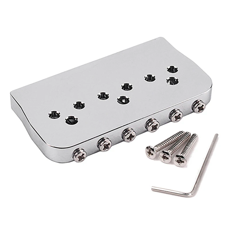 

Electric Guitar Neck Plate 6 Strings Steel Durable Premium Fixed Guitar Saddle for Tremolo Bridge Accessories Parts