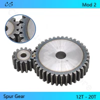 mod 2 pinion gears 12t 13t 14t 15t 16t 17t 18t 19t 20t metal spur gear transmission accessories