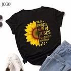 Летняя женская футболка JCGO, разноцветная Женская футболка из хлопка с цветочным принтом и коротким рукавом, повседневная женская футболка с круглым вырезом