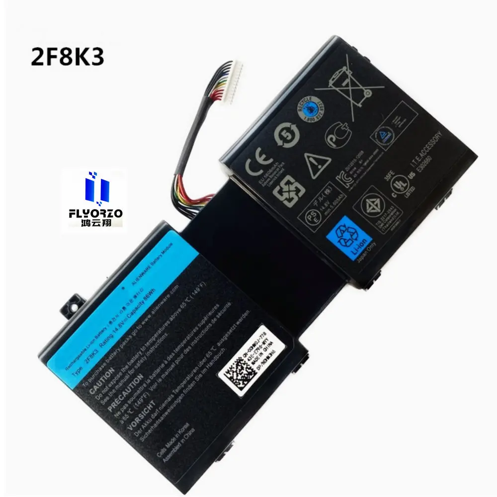 

Новый оригинальный 86WH/5606mAh 2F8K 3 Аккумулятор для ноутбука Dell ALIENWARE 17 M18X R3 M17X R5 M11X XR3 R5 G33TT 0KJ2PX