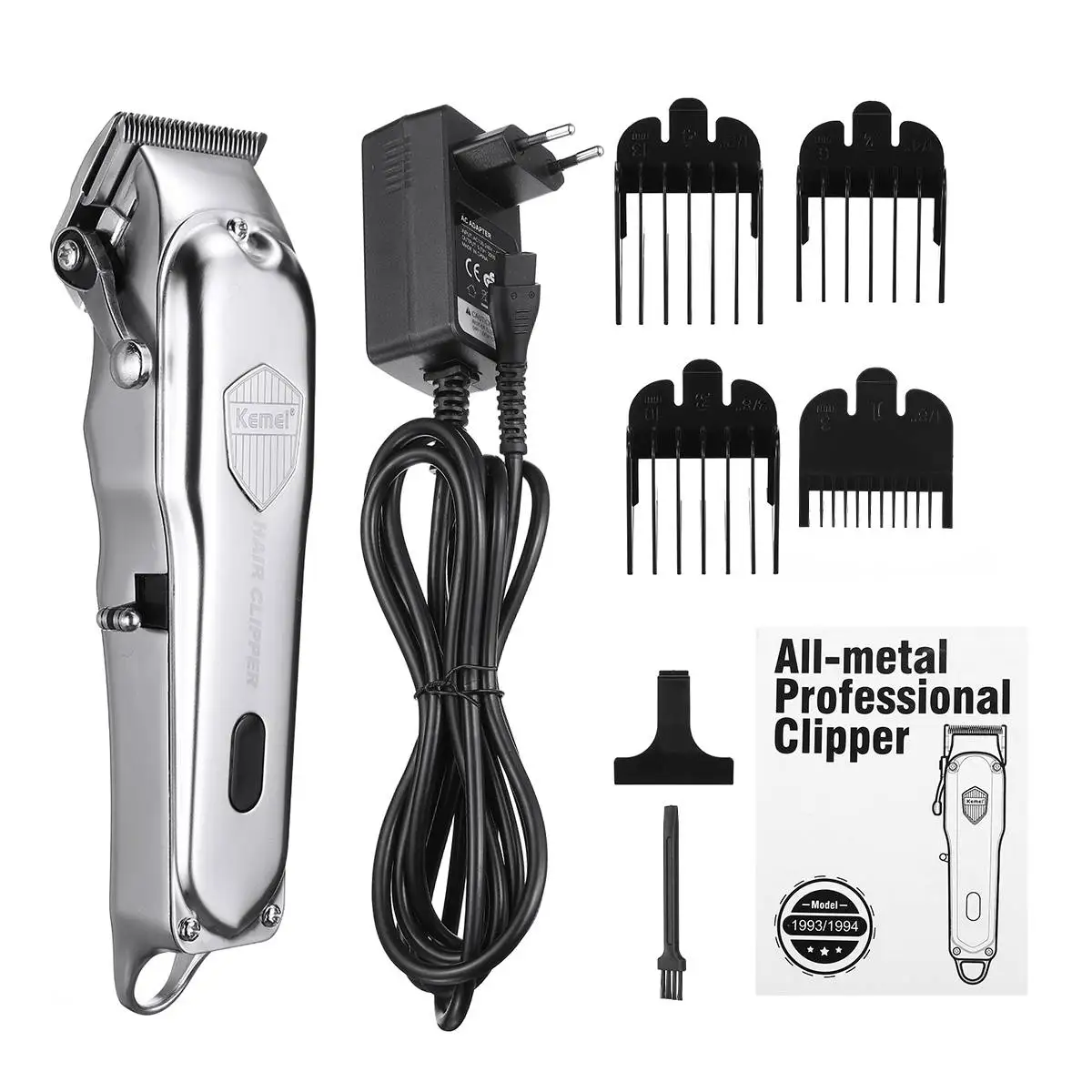 

Professional LCD Digital Hair Trimmer Men Hair Clipper Metal material Rechargeable Barber Salon Hair Cutting Tool Kit 4 Comb