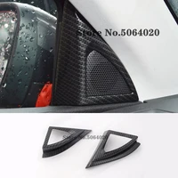 abs mattecarbon fiber car stickers a pillar speaker stereo decoration cover trim for peugeot 3008 5008 2017 2018 accessories