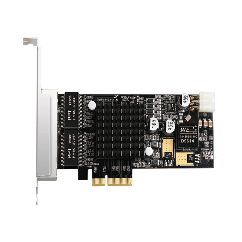 

Gigabit Quad RJ45 copper port PCI Express POE network card with I350AM4 controller