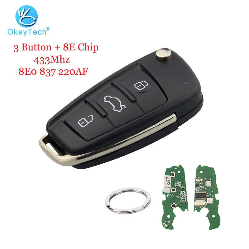 OkeyTech для Audi Q7 TT пульт дистанционного управления складной Автомобильный ключ 433
