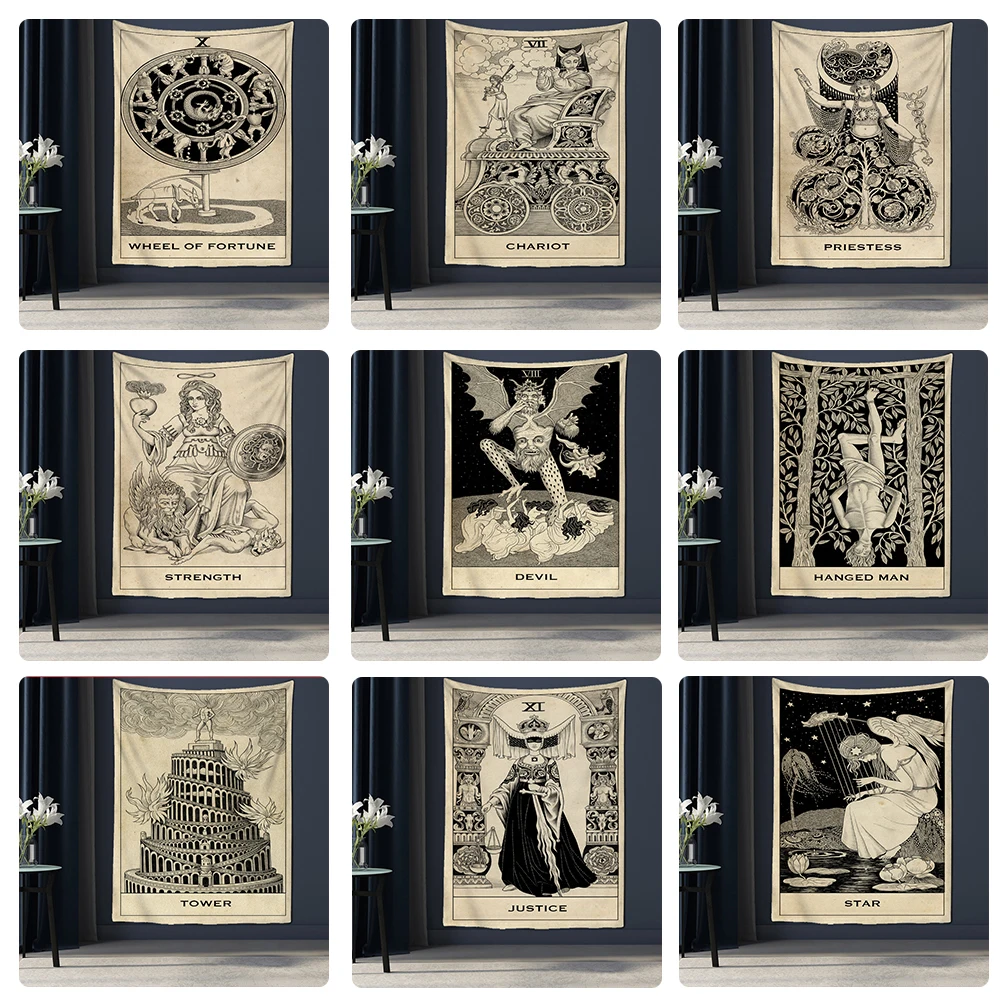 Настенный Гобелен Мандала Таро психоделический человек колдовство Богемный