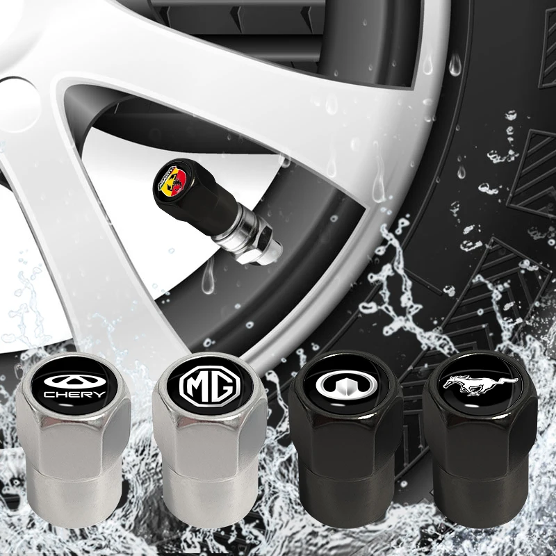 

4pcs Sport Car Tire Valve Caps Wheel Stem Tools for SAAB 93 Android Aero Vector 900 Classic 95 9000 Gripen Ng Car Accessories