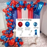 163pcs red blue metal balloon garland arch kit chrome ballon birthday theme party decorations kids balaos baby shower air globos