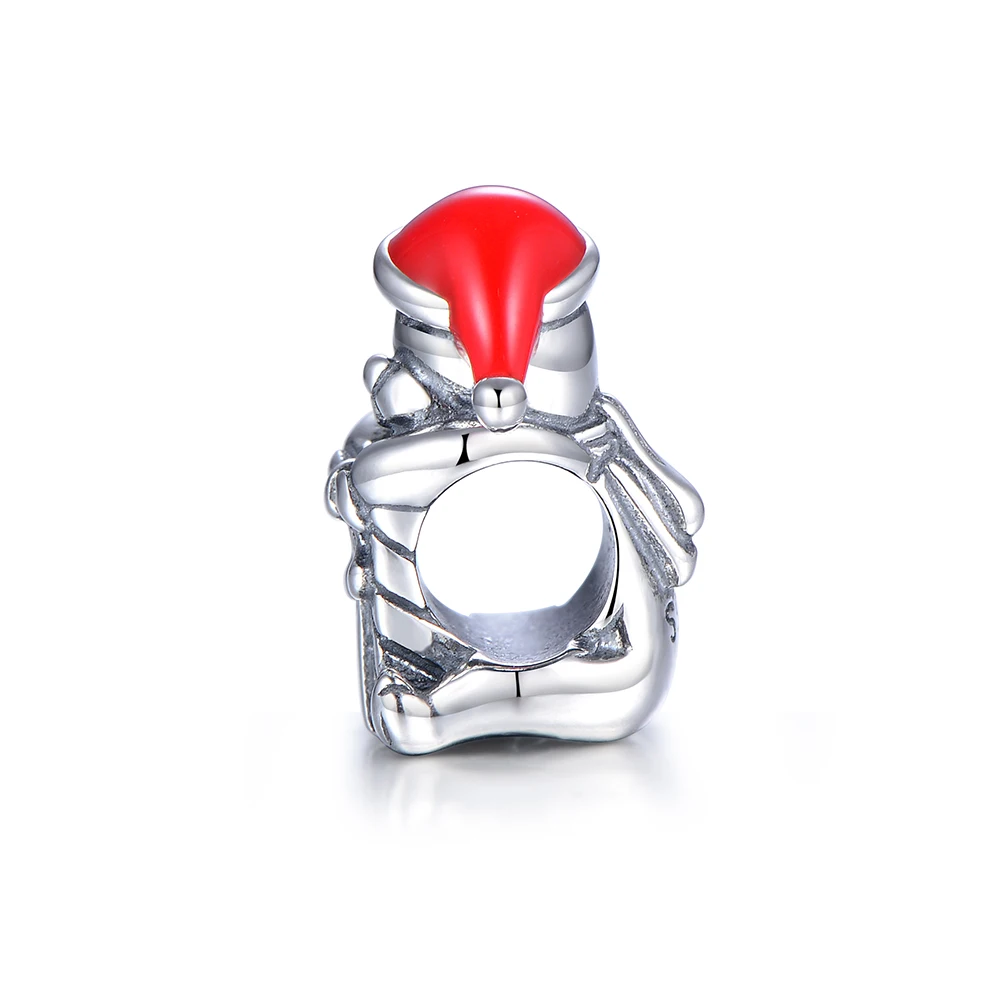 Рождественский Медведь Тедди из серебра 925 пробы GW эмалированные шармы-бусины