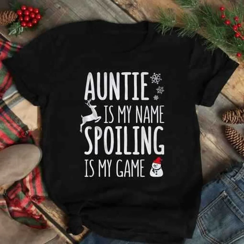 

Auntie Is My Name Letter Print Women T Shirt Short Sleeve O Neck Loose Women Tshirt Ladies Tee Shirt Tops Camisetas Mujer