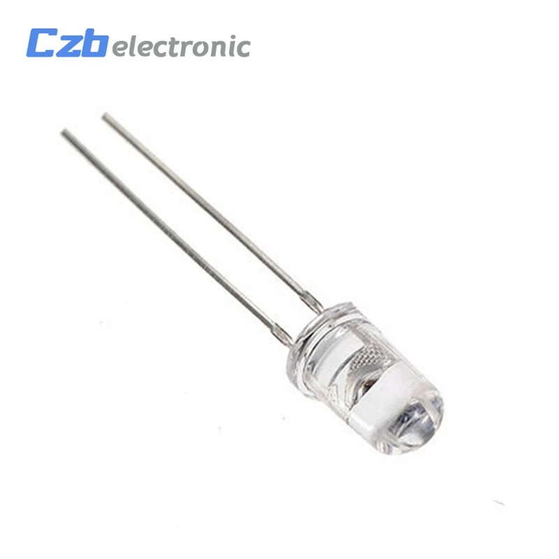 

100pcs Straw Hat 5MM White LED Light Emitting Diode Super Bright Light 1200-1400mcd Highlighted White