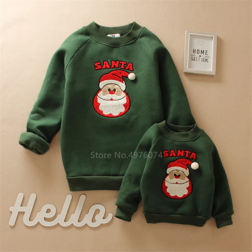 Свитер для родителей и детей рождественские свитера пижамы теплый свитшот с