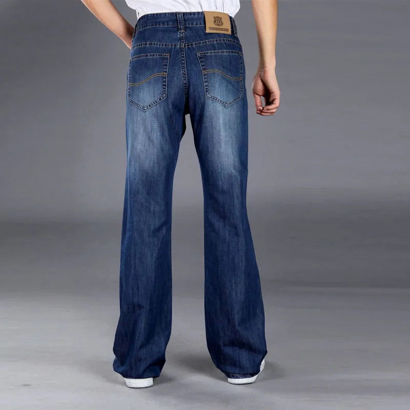 Men's Fashion Flare Jeans Classic Fit Business Casual Jean Homme Cotton Denim Pants Men Bell Bottom Trousers 4 Season