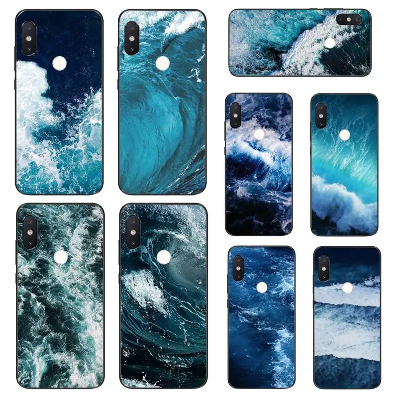 Чехол HTxian для Xiaomi Mi8 9 10 9T 5 6 A1 A2Lite 9SE 8SE Mi8lite Mix2 Max3 F1 с синими морскими