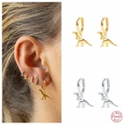 Aide 925 стерлингового серебра Милая подвеска в виде динозавра золотые серьги-гвоздики для женщин животное пирсинг серьги украшения Pendiente