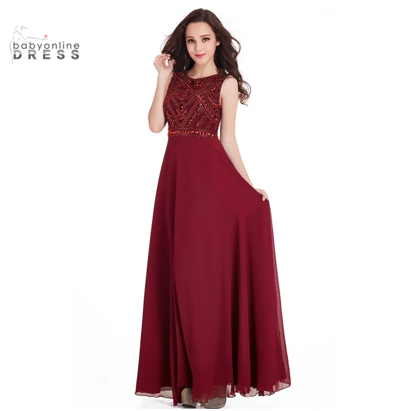 Long Chiffon Prom Dresses 2022 Luxury A-line Sleeveless Crystals Beaded Elegant Formal Evening Dress Women Birthday Party Gowns (0)
