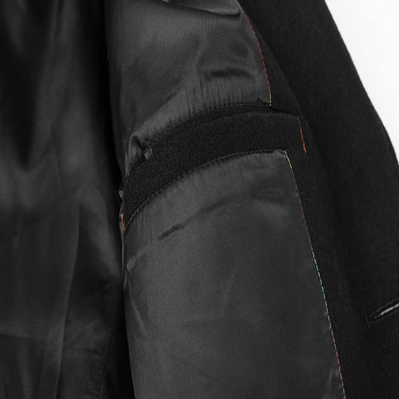 

New Autumn Winter Wool Blends Coat Men Business Casual Long Trench Coat Single Breasted Jacket Men's Woolen Overcoat Grey/Black
