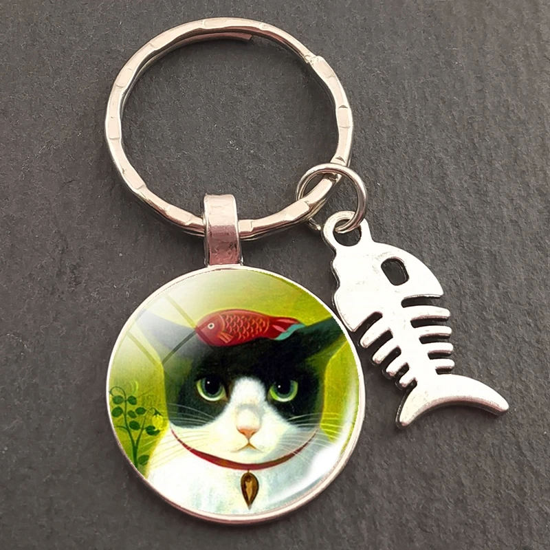 Новинка брелок для ключей с изображением кота из мультфильма металлический