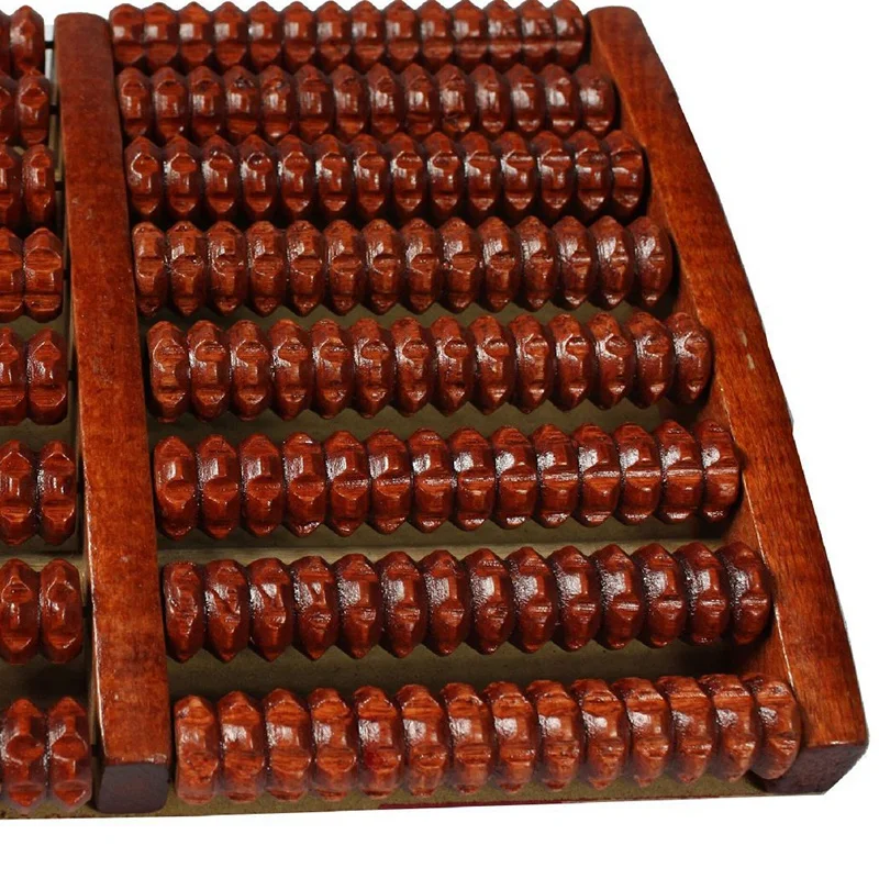 

Eight Rows Solid Wooden Roller Foot Massager Pedicure Machine Foot Brush Wooden Feet Meridians Foot Massager