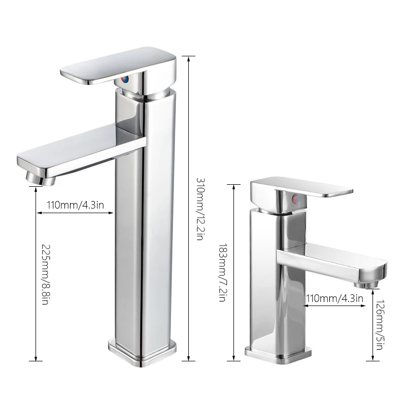 Смеситель для раковины в ванную комнату квадратный кран из медного сплава