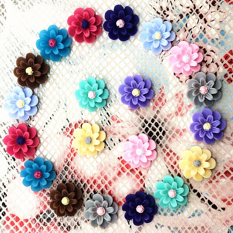 

20pcs 10mm Resin Flower flatback Appliques For phone/wedding/crafts