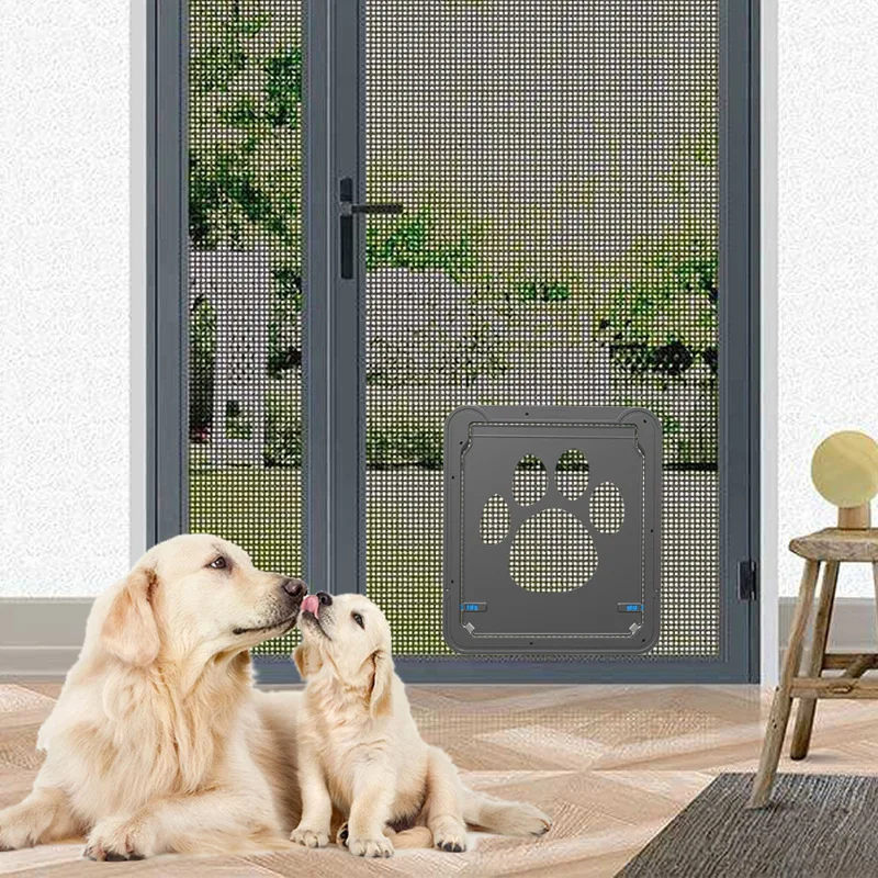 ZK30 Easy Install Pet Door Safe Lockable Magnetic Screen Outdoor Dogs Cats Fashion Window Gate House Enter Freely