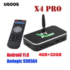 Приставка Смарт-ТВ Ugoos X4 PRO, Android 11, Amlogic S905X4, 4 + 32 ГБ, 1000 Мбитс