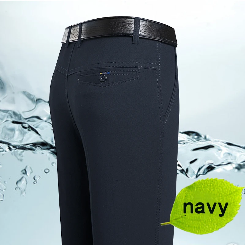 

Spring and Summer Brand Men's Trousers Middle-aged Men Trousers Thin Casual Solid Color Loose Pant High Waist Man Trouser Pant