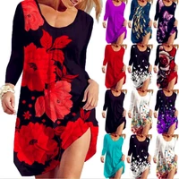 women loose patchwork boho vintage ruffles befree printed dress full long sleeve spring party beach dresses plus sizes