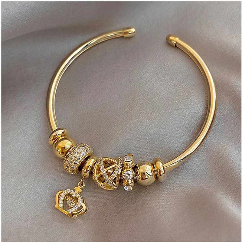 

Luxury Crystal Crown Charm Bracelets&Bangles Gold Bracelets For Women Jewellery Pulseira Feminina Bracelet