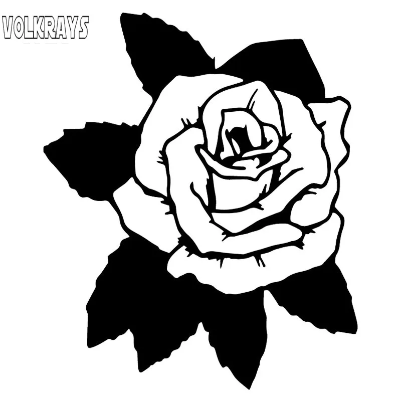 

Volkrays Personality Car Sticker Rose Flower Accessories Reflective Waterproof Cover Scratches Sunscreen Vinyl Decal,15cm*13cm
