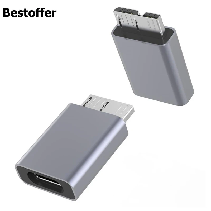 USB3.0 Micro B к Type-C папа женскому алюминиевому корпусу адаптер для Mac подключен