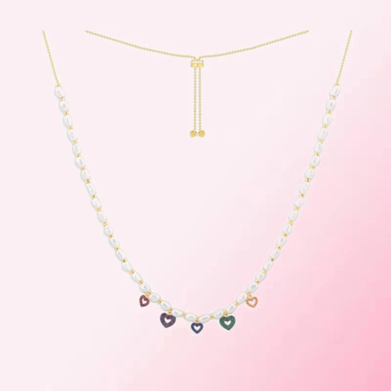 

1:1 Make 925 Sterling Silver Customized Colorful Love Couple Exquisite Gift Necklace