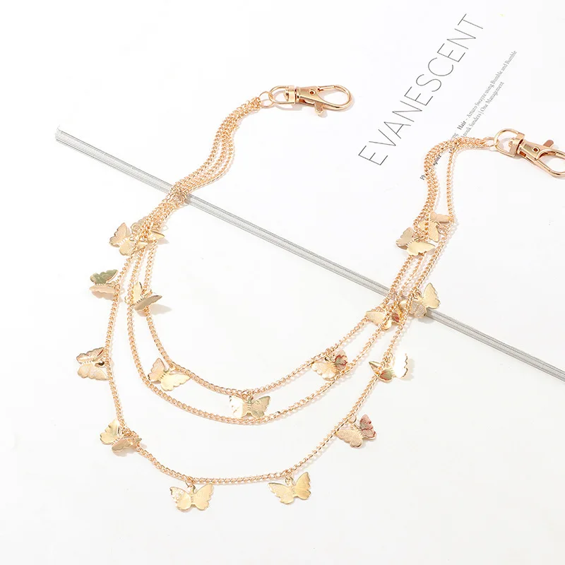 

Pant chain, multi-layer belt Jewelry wholesale punk multi-layer butterfly pendant waist body chain chaine de taille femme