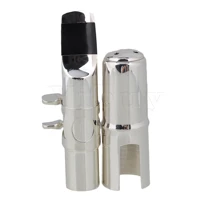 yibuy 7 9515mm silver nickel plated sax mouthpiece with cap ligature for e flat alto saxophone