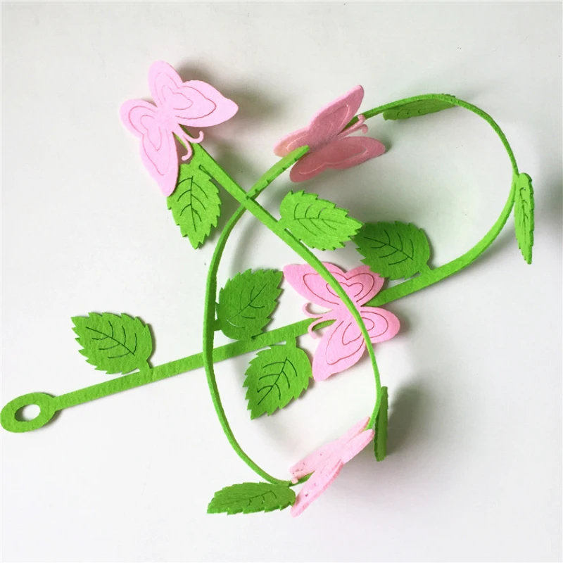 5 шт. цветные войлочные резные плетеные листья в виде бабочек Нетканая ткань