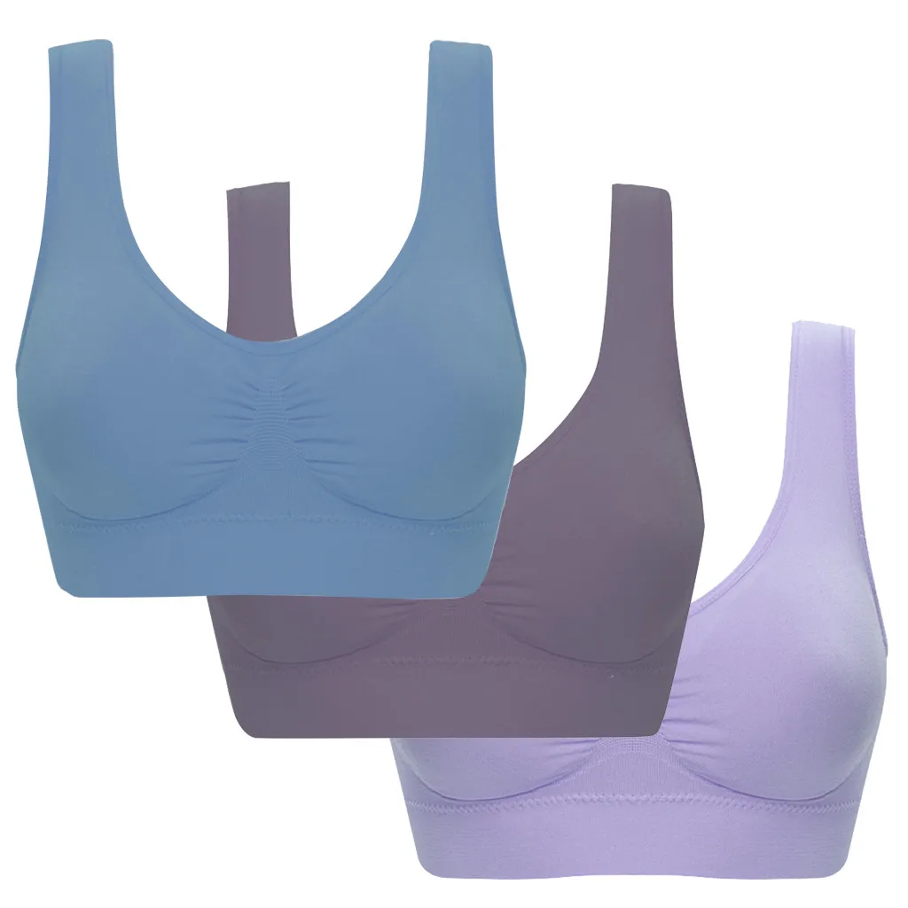 

3PC Women Rimless Bras Underwear Wireless Bra Seamless Bra Vest Tops Solid Bra Big Size Plus Size 6XL summer Lingerie Intimate