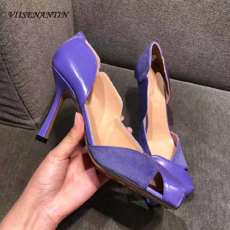 Женские туфли с квадратным носком лоскутные Туфли Мэри Джейн из конского волоса