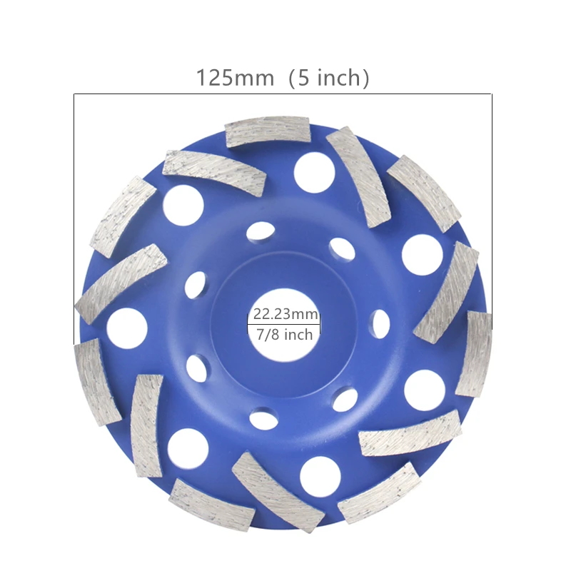 Шлифовальный круг HEDA 125 мм с алмазными чашками для полировки камня, мрамора, гранита, кирпича и абразивных материалов.