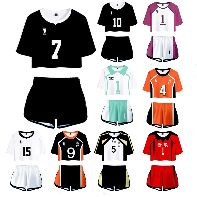 

Anime Haikyuu Cosplay Costume Hinata Shoyo Shirt Shorts Nishinoya Yuu Sports Karasuno Koukou High School Volleyball Club Women