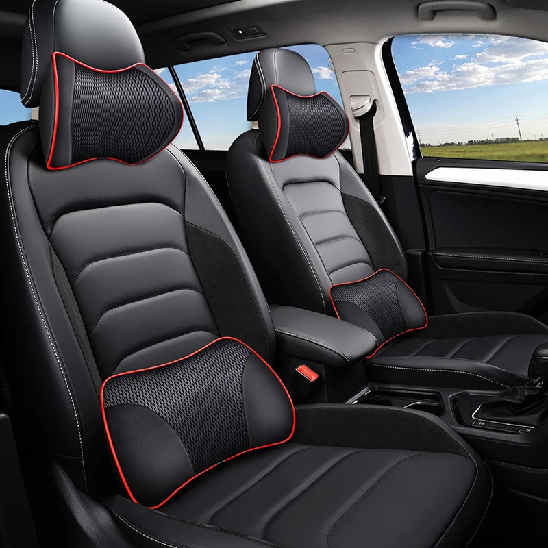 

Car seat cushion Headrest Pillow Lumbar Cushion Support Breathable Posture correction 3d memory cotton massage car accessories