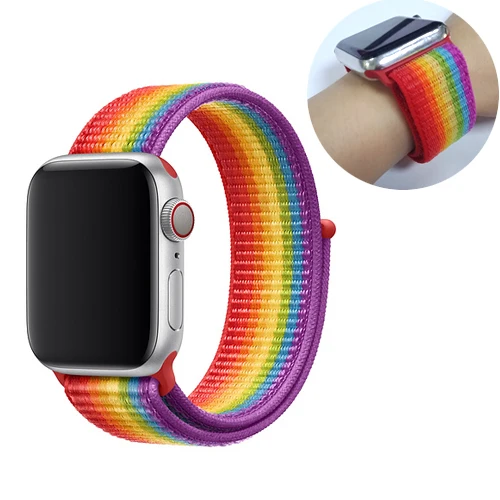 33 Ремешок для спортивных часов для apple watch, ремешок 42 мм, 38 мм, версия apple watch 5/4/3/2/1 наручных часов iwatch, ремешок 44 мм 40 мм двухслойный нейлоновый переплет ремешок для часов - Цвет ремешка: 33