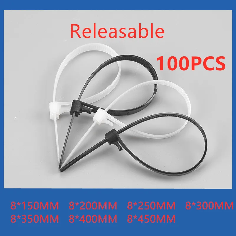 100 шт. нейлоновые стяжки для кабелей многоразовая упаковка