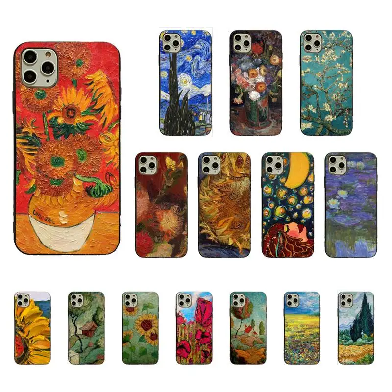 

Oil Painting Vangogh TPU Soft Silicone Phone Case Cover for iphone 13 11pro MAX 8 7 6 6S Plus X XS MAX 5 5S SE XR Fundas Capa