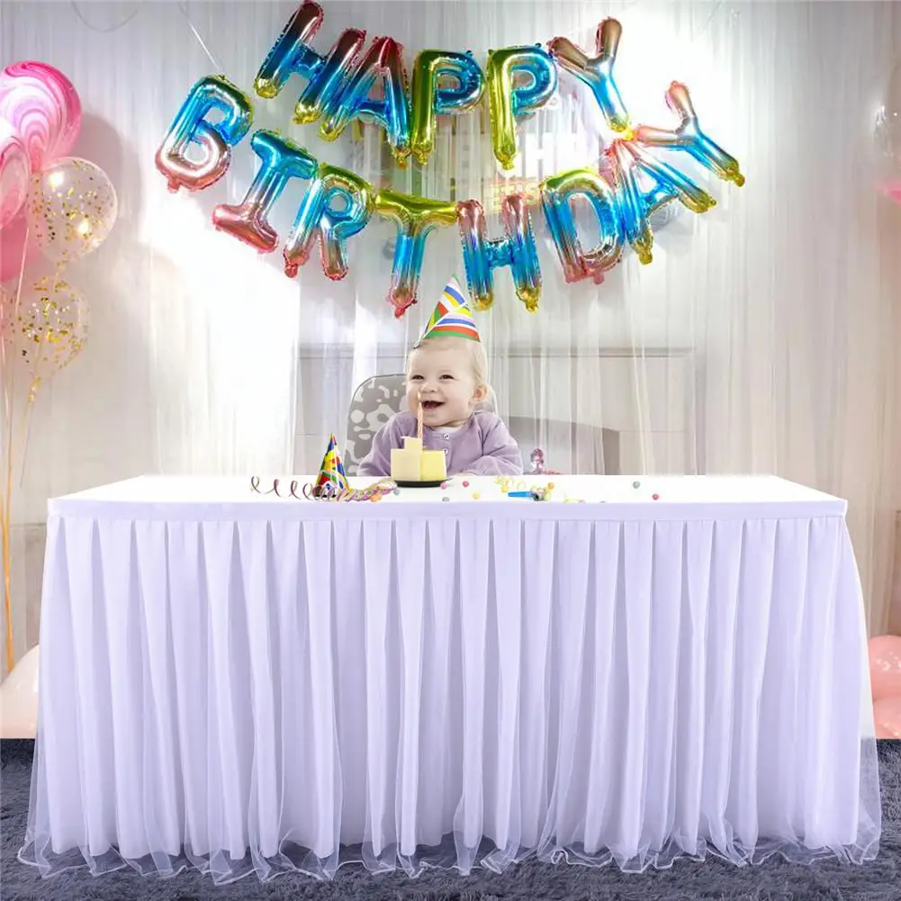 Красочная настольная юбка пачка Тюль скатерть для вечерние свадьбы праздник