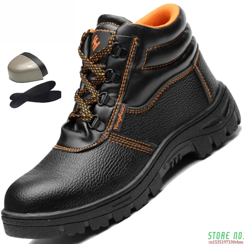 

2021 Military Combat Men's High Top Steel Toe Cap Anti Smashing Work Boots Shoes Men Iron Nose Anti-puncture Winter Safety Shoes