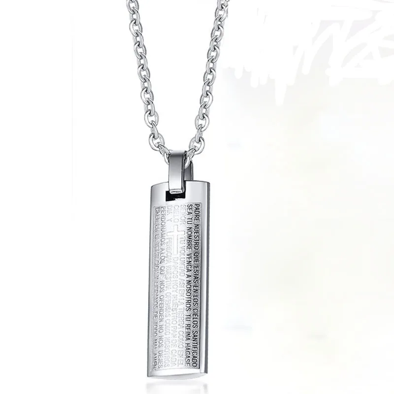 Ожерелье-чокер из титановой нержавеющей стали с крестом для молитвы | Украшения и