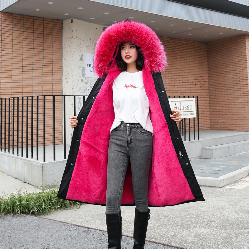 2019 зимние женские парки пальто с капюшоном большой меховой воротник толстые