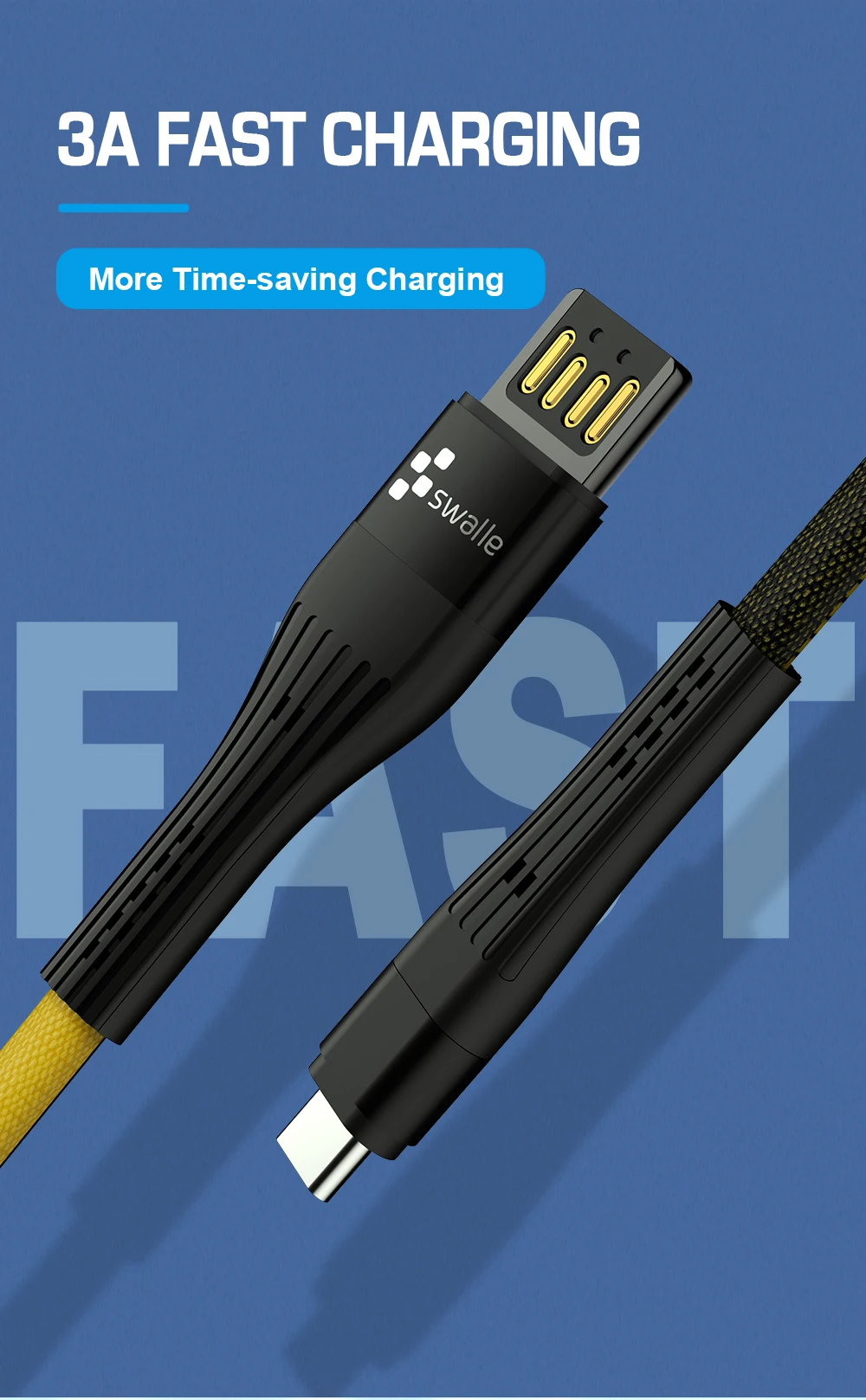 Swalle 3A USB кабель для зарядки Micro usb type-C кабель для iPhone X 8 7 6 Xiaomi huawei samsung S9 S8